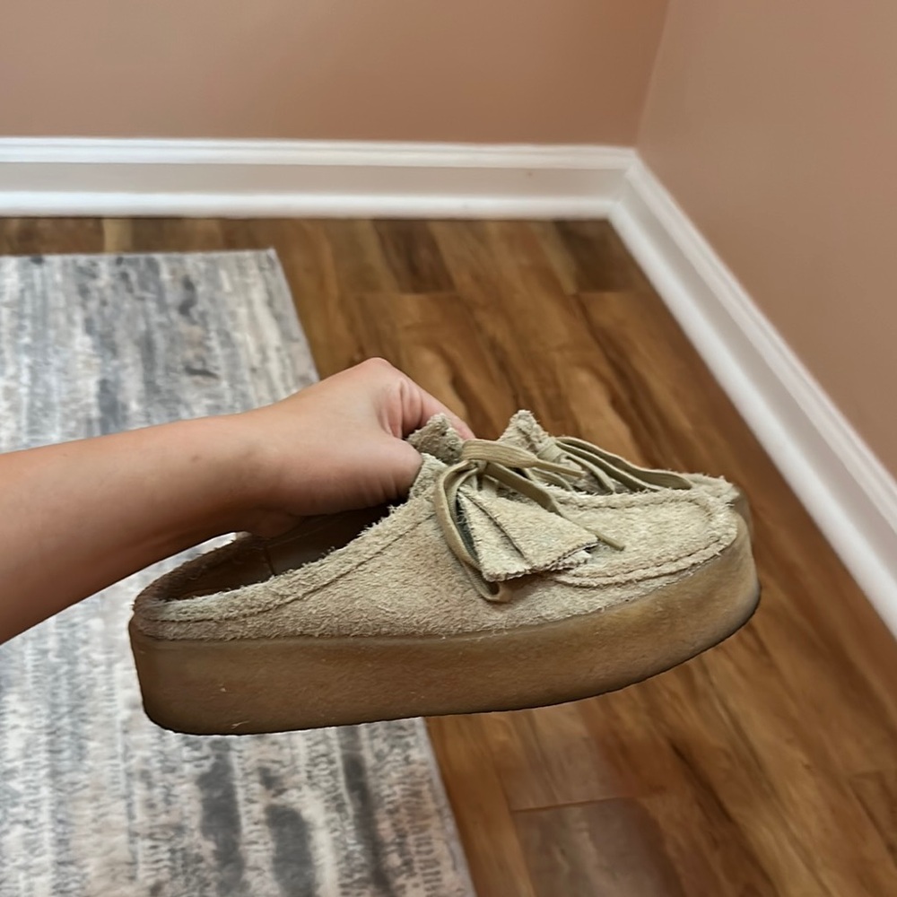 Suede Clark platform slip ons